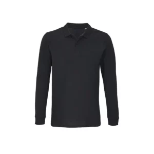 Polo Sol’s PLANET LSL en color Negro, vista frontal