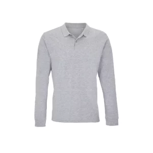 Polo Sol’s PLANET LSL en color Gris mezcla, vista frontal