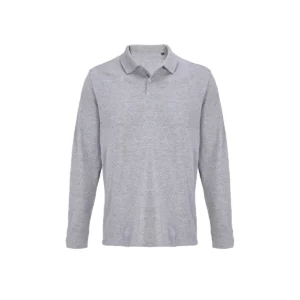 Polo Sol’s PACIFIC LSL en color Gris mezcla, vista frontal