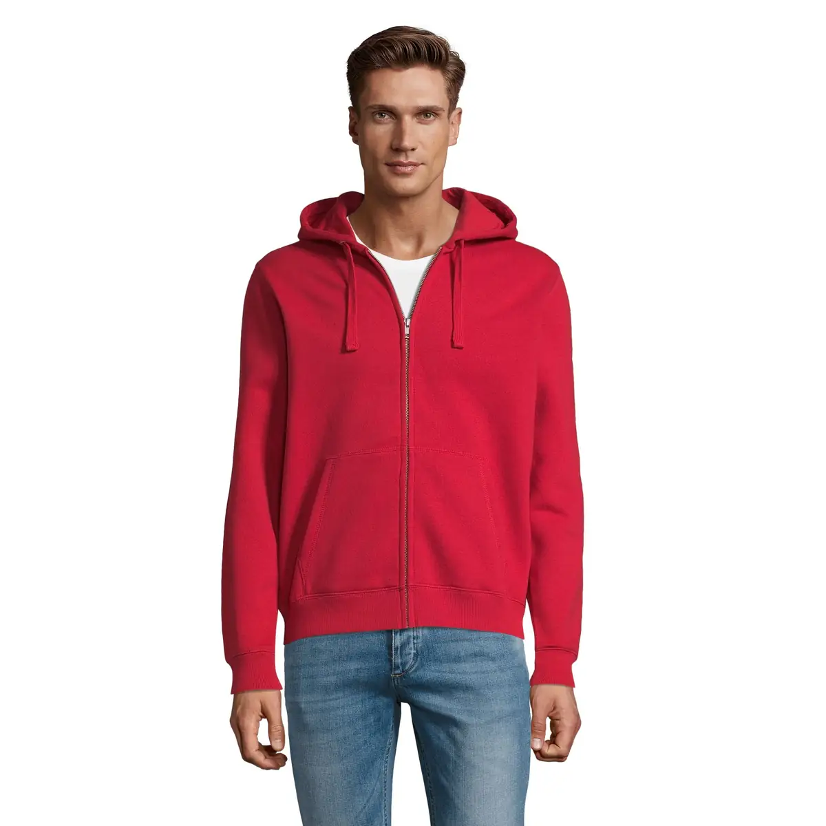 Sudadera SOL'S SPIKE MEN 03105 9 Sudadera SOL’S 03105, vista frontal con persona