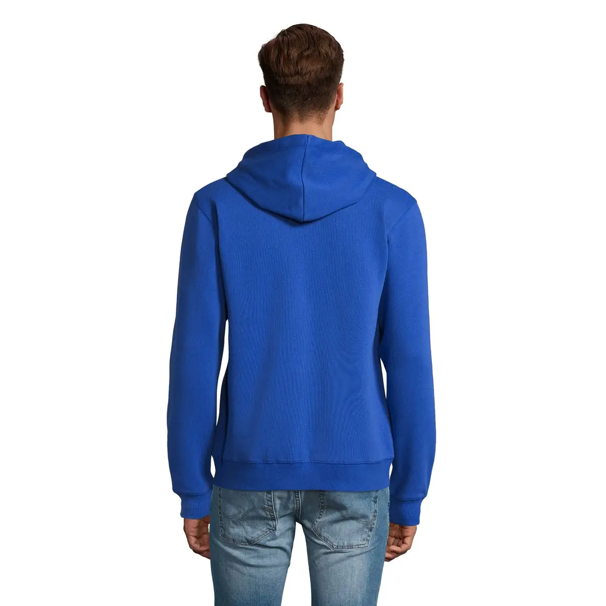 Sudadera SOL'S SPIKE MEN 03105 16 Sudadera SOL’S 03105, vista trasera con persona