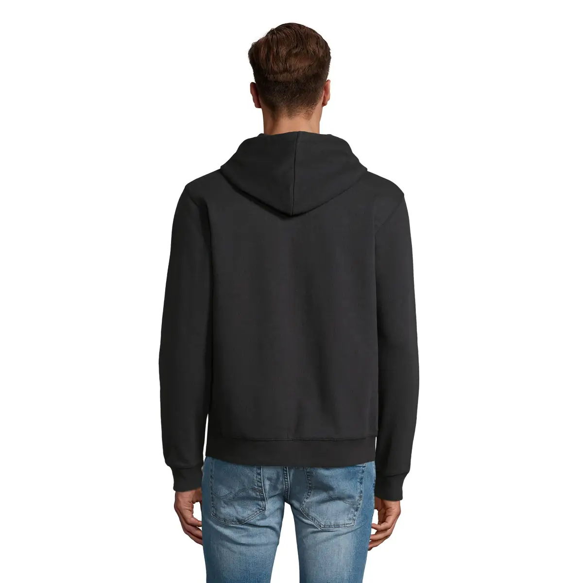 Sudadera SOL'S SPIKE MEN 03105 13 Sudadera SOL’S 03105, vista trasera con persona