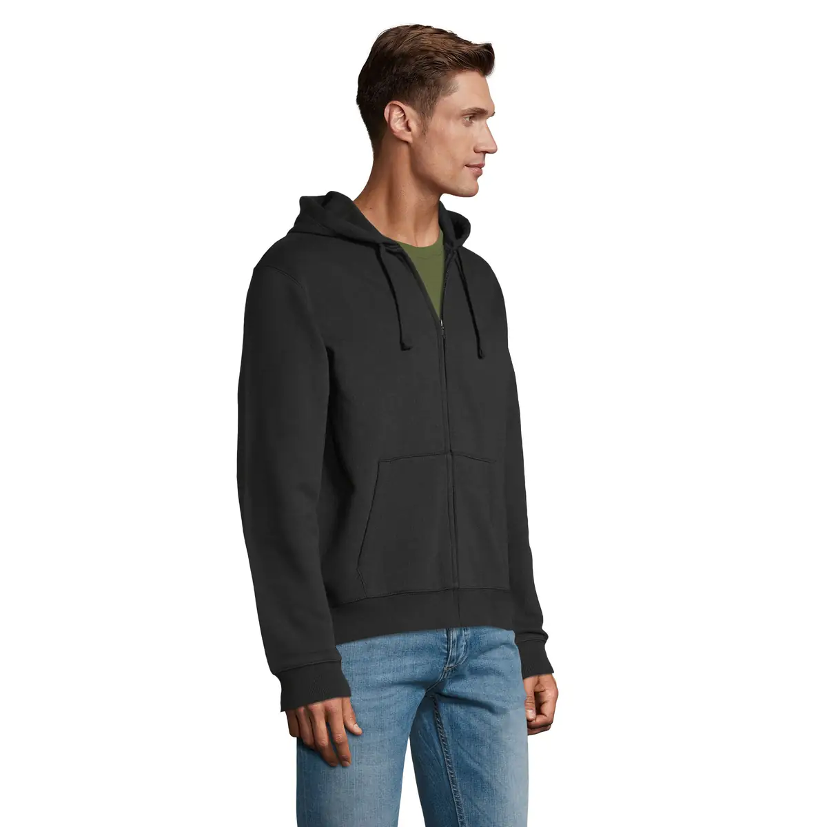 Sudadera SOL'S SPIKE MEN 03105 19 Sudadera SOL’S 03105, vista lateral con persona