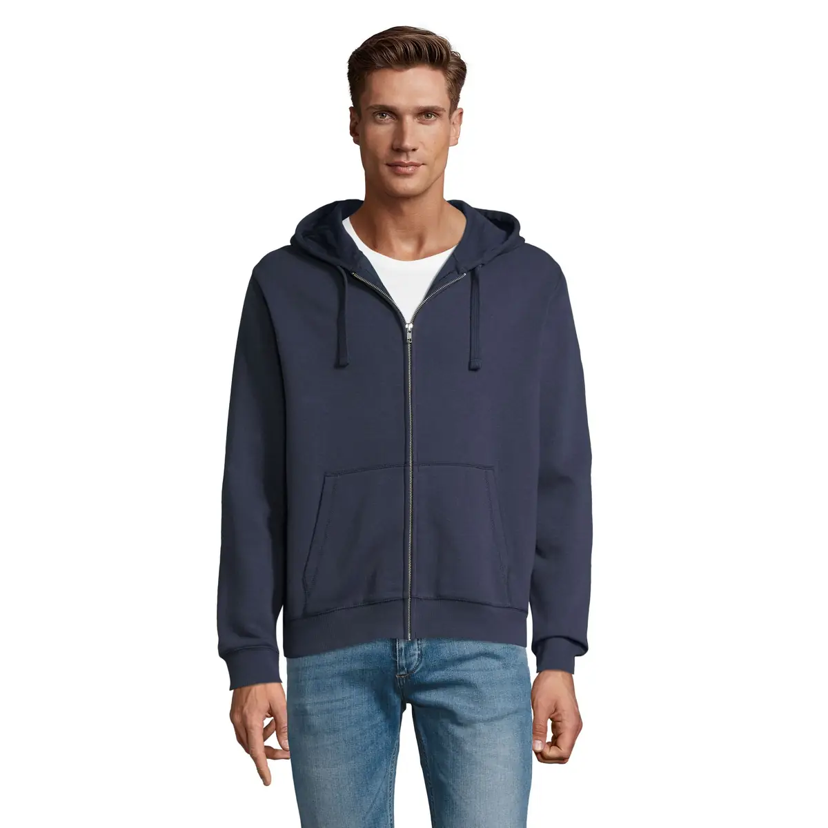 Sudadera SOL'S SPIKE MEN 03105 11 Sudadera SOL’S 03105, vista frontal con persona