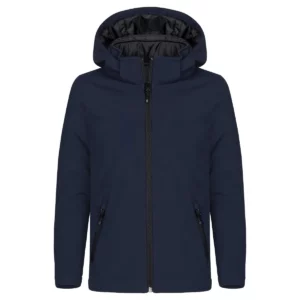 Chaqueta softshell infantil Clique Padded Hoody Softshell Junior 0200906, azul marino oscuro, vista frontal
