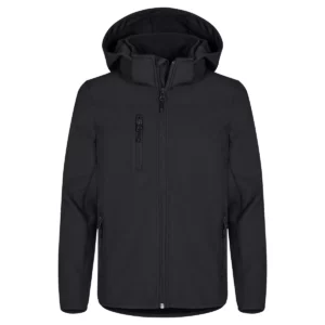 Chaqueta CLIQUE CLASSIC SOFTSHELL JACKET JUNIOR 0200909, Negro, vista frontal