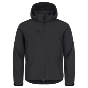 Chaqueta hombre CLIQUE CLASSIC SOFTSHELL HOODY 0200912, Negro, vista frontal