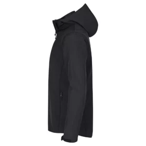 Chaqueta hombre CLIQUE CLASSIC SOFTSHELL HOODY 0200912, Negro, lateral izquierdo