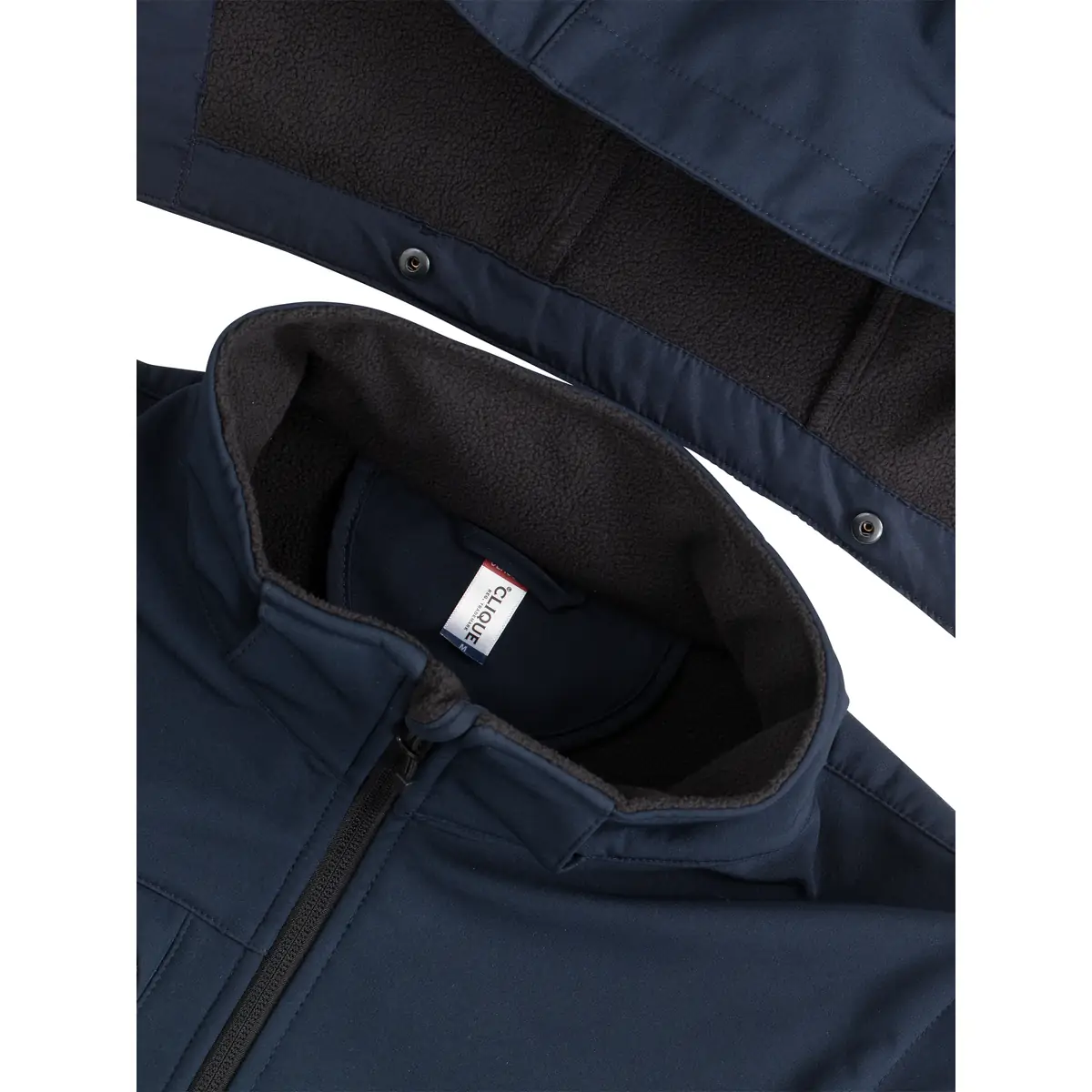 Chaqueta unisex CLIQUE CLASSIC SOFTSHELL 2 IN 1 0200913 4 Chaqueta unisex CLIQUE CLASSIC SOFTSHELL 2 IN 1 0200913, detalle del cuello y los cierres