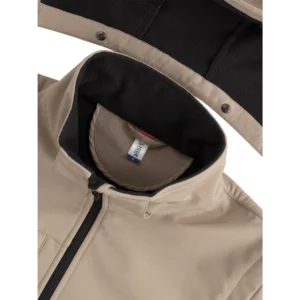 Chaqueta unisex CLIQUE CLASSIC SOFTSHELL 2 IN 1 0200913, detalle del cuello y los cierres