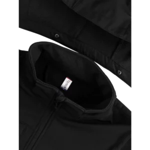 Chaqueta unisex CLIQUE CLASSIC SOFTSHELL 2 IN 1 0200913, detalle del cuello y los cierres