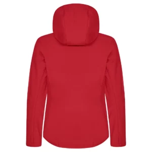 Chaqueta mujer CLIQUE CLASSIC SOFTSHELL HOODY WOMEN 0200917, Rojo, vista posterior