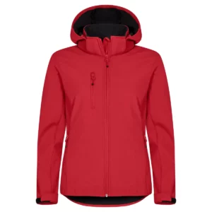Chaqueta mujer CLIQUE CLASSIC SOFTSHELL HOODY WOMEN 0200917, Rojo, vista frontal