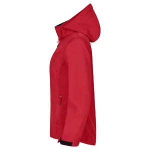 Chaqueta mujer CLIQUE CLASSIC SOFTSHELL HOODY WOMEN 0200917, Rojo, lateral izquierdo