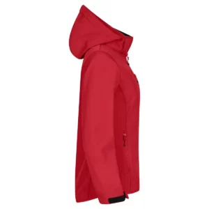 Chaqueta mujer CLIQUE CLASSIC SOFTSHELL HOODY WOMEN 0200917, Rojo, lateral derecho