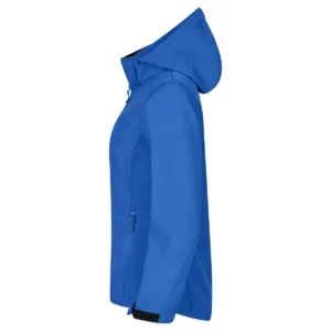 Chaqueta mujer CLIQUE CLASSIC SOFTSHELL HOODY WOMEN 0200917, Azul royal, lateral izquierdo