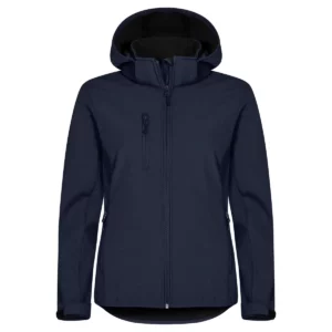 Chaqueta mujer CLIQUE CLASSIC SOFTSHELL HOODY WOMEN 0200917, Azul marino, vista frontal