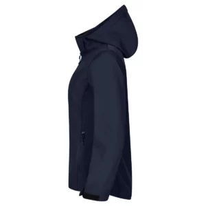 Chaqueta mujer CLIQUE CLASSIC SOFTSHELL HOODY WOMEN 0200917, Azul marino, lateral izquierdo