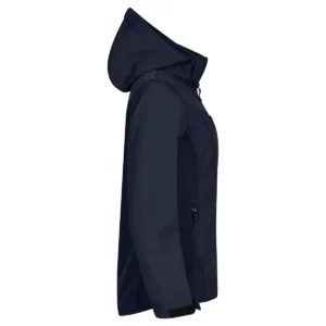 Chaqueta mujer CLIQUE CLASSIC SOFTSHELL HOODY WOMEN 0200917, Azul marino, lateral derecho