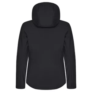 Chaqueta mujer CLIQUE CLASSIC SOFTSHELL HOODY WOMEN 0200917, Negro, vista posterior