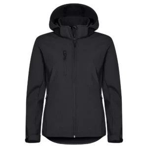 Chaqueta mujer CLIQUE CLASSIC SOFTSHELL HOODY WOMEN 0200917, Negro, vista frontal
