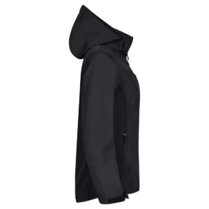 Chaqueta mujer CLIQUE CLASSIC SOFTSHELL HOODY WOMEN 0200917, Negro, lateral derecho