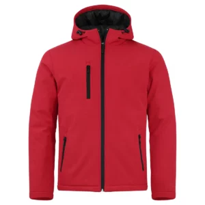 Chaqueta hombre CLIQUE PADDED HOODY SOFTSHELL 020952, Rojo, vista frontal
