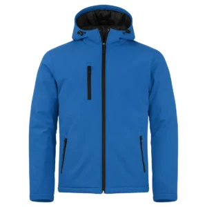 Chaqueta hombre CLIQUE PADDED HOODY SOFTSHELL 020952, Azul real, vista frontal