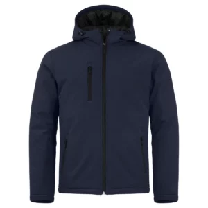 Chaqueta hombre CLIQUE PADDED HOODY SOFTSHELL 020952, Marino oscuro, vista frontal
