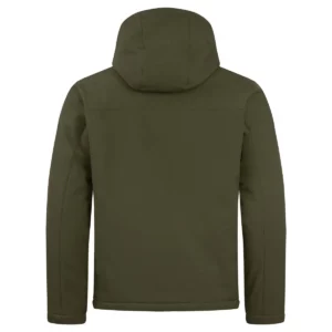 Chaqueta hombre CLIQUE PADDED HOODY SOFTSHELL 020952, Fog green, vista posterior