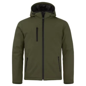 Chaqueta hombre CLIQUE PADDED HOODY SOFTSHELL 020952, Fog green, vista frontal