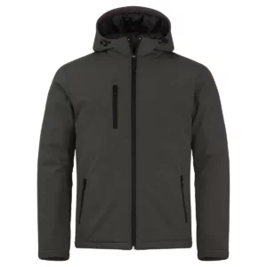 Chaqueta hombre CLIQUE PADDED HOODY SOFTSHELL 020952, Dark grey, vista frontal