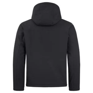 Chaqueta hombre CLIQUE PADDED HOODY SOFTSHELL 020952, Negro, vista posterior