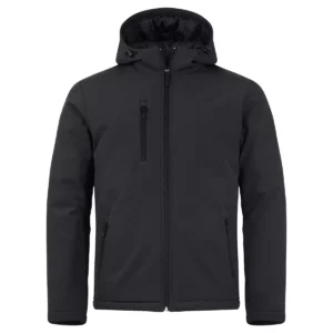 Chaqueta hombre CLIQUE PADDED HOODY SOFTSHELL 020952, Negro, vista frontal
