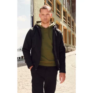 Chaqueta hombre CLIQUE PADDED HOODY SOFTSHELL 020952, con modelo, vista frontal