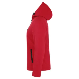 Chaqueta mujer CLIQUE PADDED HOODY SOFTSHELL WOMEN 020953, Red, lateral izquierdo