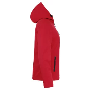 Chaqueta mujer CLIQUE PADDED HOODY SOFTSHELL WOMEN 020953, Red, lateral derecho