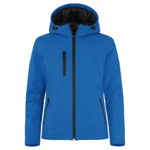 Chaqueta mujer CLIQUE PADDED HOODY SOFTSHELL WOMEN 020953, Royalblue, vista frontal