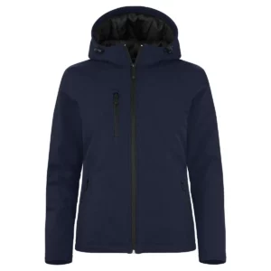 Chaqueta mujer CLIQUE PADDED HOODY SOFTSHELL WOMEN 020953, Dark navy, vista frontal