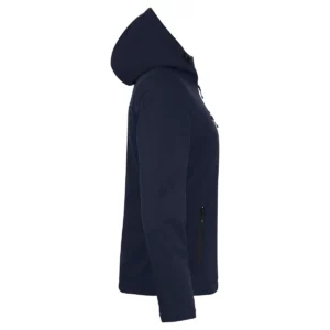 Chaqueta mujer CLIQUE PADDED HOODY SOFTSHELL WOMEN 020953, Dark navy, lateral derecho