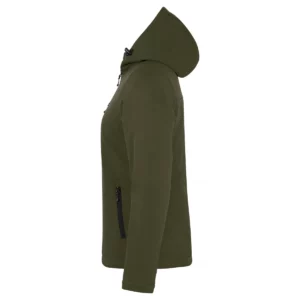 Chaqueta mujer CLIQUE PADDED HOODY SOFTSHELL WOMEN 020953, Fog green, lateral izquierdo