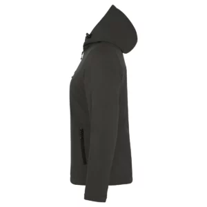 Chaqueta mujer CLIQUE PADDED HOODY SOFTSHELL WOMEN 020953, Dark grey, lateral izquierdo