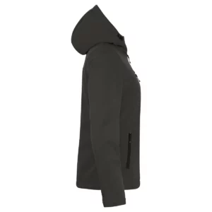 Chaqueta mujer CLIQUE PADDED HOODY SOFTSHELL WOMEN 020953, Dark grey, lateral derecho