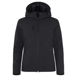 Chaqueta mujer CLIQUE PADDED HOODY SOFTSHELL WOMEN 020953, Black, vista frontal