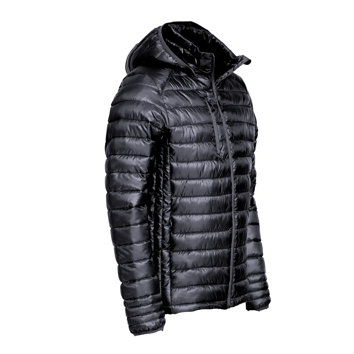 Chaqueta acolchada de hombre CLIQUE HUDSON 020976 13 Chaqueta acolchada Clique Hudson 020976, Azul marino oscuro, vista de tres cuartos con chaqueta abierta