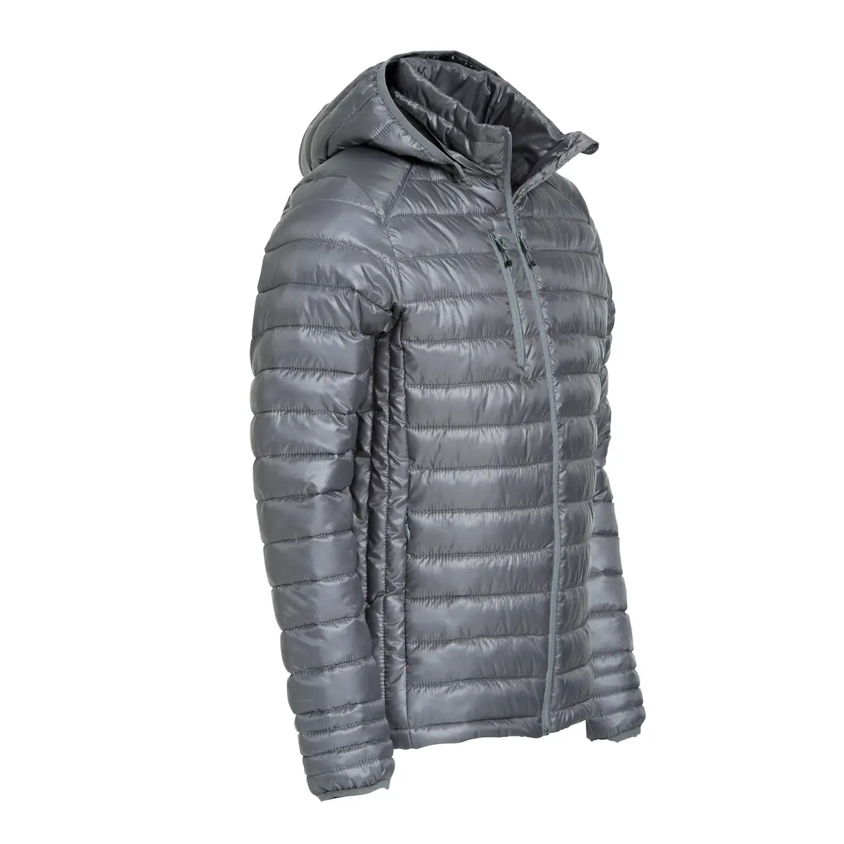 Chaqueta acolchada de hombre CLIQUE HUDSON 020976 18 Chaqueta acolchada Clique Hudson 020976, Gris, vista de tres cuartos con chaqueta abierta
