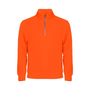 Sudadera hombre CLIQUE BASIC HALF ZIP 021033, Naranja visibilidad, vista frontal