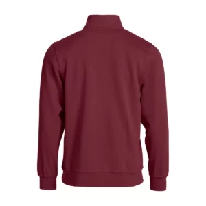 Sudadera hombre CLIQUE BASIC HALF ZIP 021033, Burdeos, vista posterior