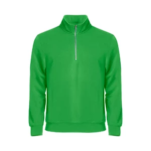 Sudadera hombre CLIQUE BASIC HALF ZIP 021033, Verde manzana, vista frontal