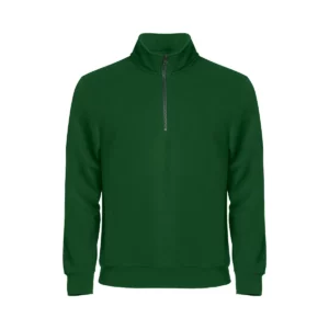 Sudadera hombre CLIQUE BASIC HALF ZIP 021033, Verde botella, vista frontal